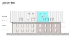 Un plan d'étage d'un immeuble à deux étages.
