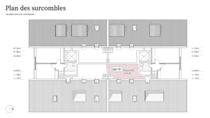 Un plan d'étage pour un appartement avec deux chambres et une salle de bain.