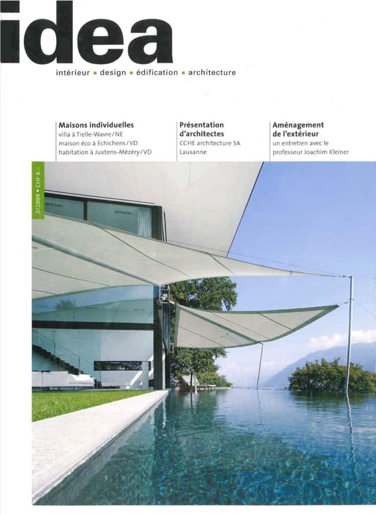 La couverture du magazine Idea avec l’image d’une piscine.