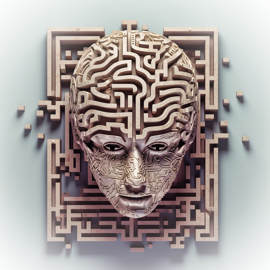 Une image d’une tête humaine dans un labyrinthe.