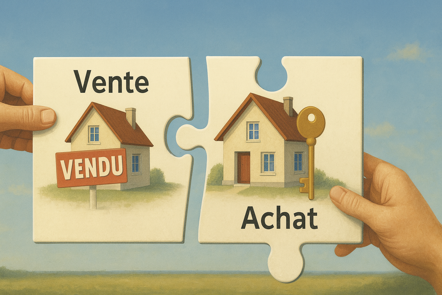 Pièce de puzzle avec maisons